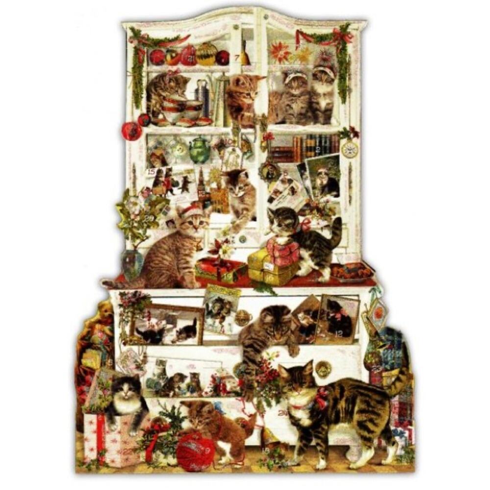 Mischievous Christmas Cats Coppenrath Advent iridescent Glitter Germany NWT